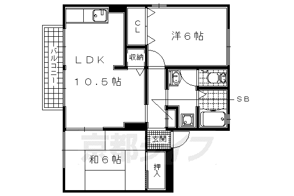 近鉄京都線 山田川駅 徒歩48分 2階建 築30年(2LDK/1階)の間取り写真