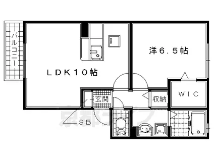 関西本線 木津駅(京都) 徒歩18分 2階建 築19年(1LDK/2階)の間取り写真