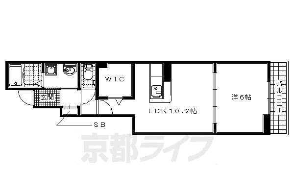 奈良線 木津駅(京都) 徒歩15分 2階建 築13年(1LDK/1階)の間取り写真