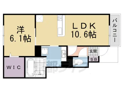 奈良線 木津駅(京都) 徒歩19分 2階建 築5年(1LDK/1階)の間取り写真