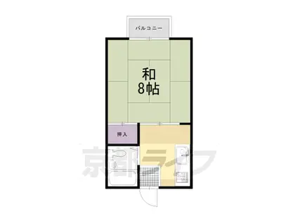 阪急電鉄京都線 西向日駅 徒歩7分 2階建 築40年(1K/1階)の間取り写真