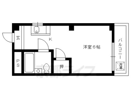 東海道本線 長岡京駅 徒歩7分 3階建 築41年(1K/2階)の間取り写真