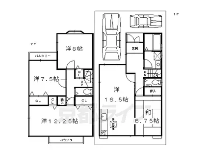 京阪電気鉄道京阪線 淀駅 徒歩11分 2階建 築9年(4LDK)の間取り写真