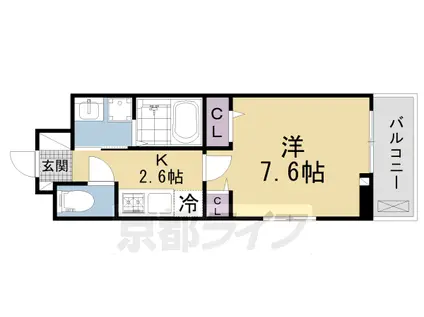 片町線 京田辺駅 徒歩19分 3階建 築1年(1K/2階)の間取り写真