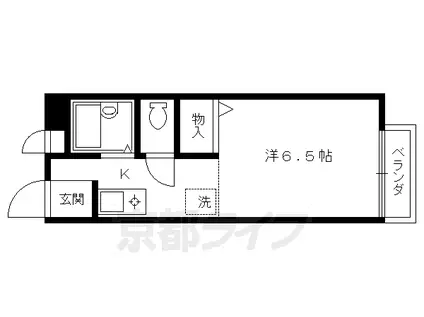 京阪電気鉄道京阪線 淀駅 徒歩10分 2階建 築33年(1K/2階)の間取り写真