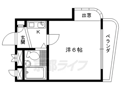 ルネサンス(1K/2階)の間取り写真