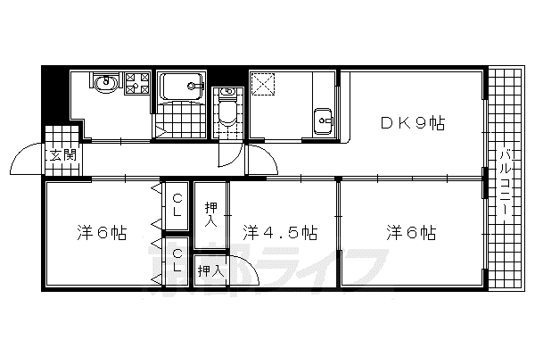 ヴィラ・グラディオ(3LDK/3階)の間取り写真