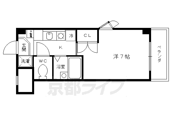 学生専用 レフィナード(1K/2階)の間取り写真