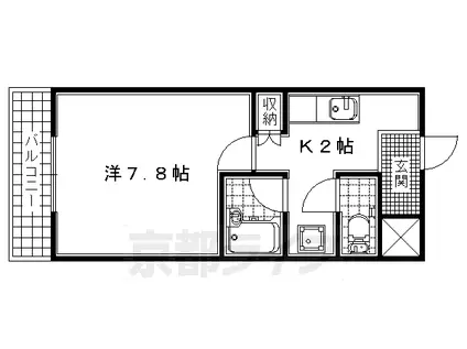片町線 大住駅 徒歩12分 5階建 築28年(1K/3階)の間取り写真