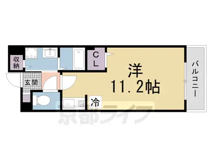 近鉄京都線 三山木駅 徒歩6分 2階建 築22年(1K/1階)の間取り写真