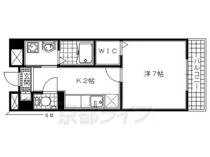 片町線 大住駅 徒歩7分 2階建 築21年(1K/1階)の間取り写真