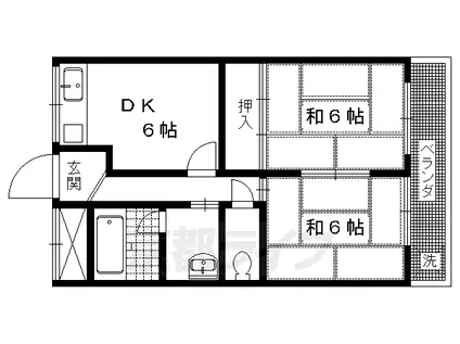 ハイツ山田(2DK/3階)の間取り写真