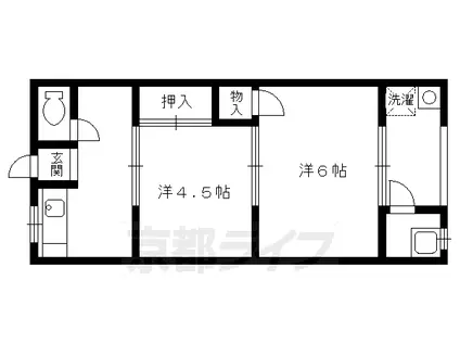 阪急電鉄京都線 東向日駅 徒歩5分 2階建 築50年(2K/1階)の間取り写真