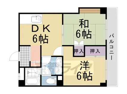 シャトー小西(2DK/2階)の間取り写真