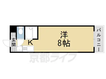 片町線 同志社前駅 徒歩4分 3階建 築27年(1K/1階)の間取り写真