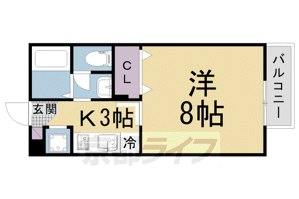 片町線 京田辺駅 徒歩11分 2階建 築18年(1K/2階)の間取り写真