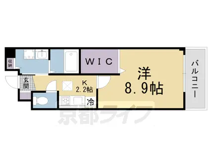 近鉄京都線 三山木駅 徒歩7分 2階建 築21年(1K/1階)の間取り写真