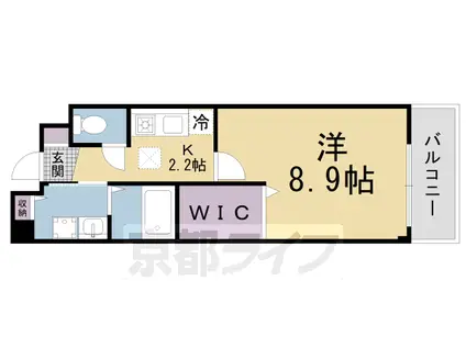 近鉄京都線 三山木駅 徒歩7分 2階建 築21年(1K/1階)の間取り写真