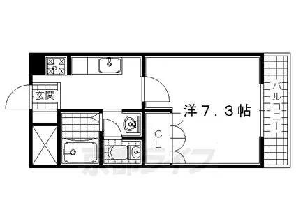 片町線 JR三山木駅 徒歩7分 3階建 築17年(1K/1階)の間取り写真
