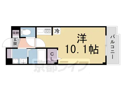 近鉄京都線 新田辺駅 徒歩13分 3階建 築17年(ワンルーム/3階)の間取り写真