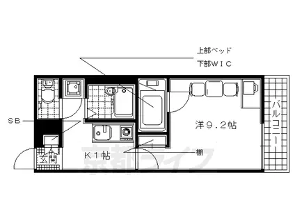 レオパレスエヌリバー(1K/3階)の間取り写真