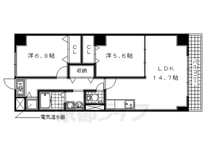 片町線 JR三山木駅 徒歩1分 5階建 築16年(2LDK/3階)の間取り写真