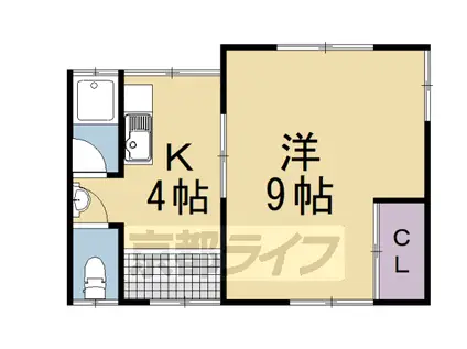 阪急電鉄京都線 東向日駅 徒歩10分 2階建 築53年(1DK/2階)の間取り写真