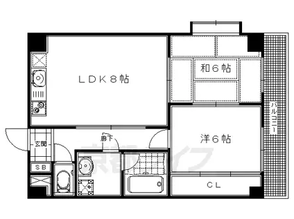 ノアコート森田(2LDK/4階)の間取り写真