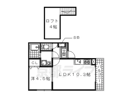 モンベルデANNEX(1LDK/2階)の間取り写真