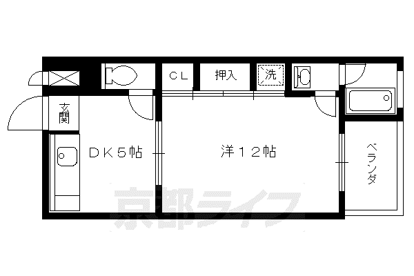 東海道本線 長岡京駅 徒歩13分 4階建 築51年(1DK/3階)の間取り写真