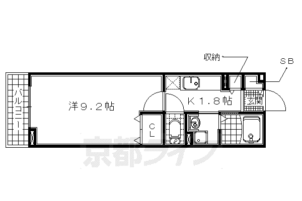 片町線 JR三山木駅 徒歩6分 2階建 築14年(1K/2階)の間取り写真