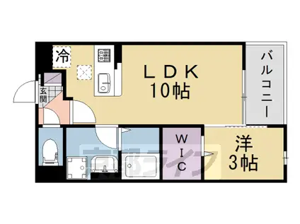 片町線 JR三山木駅 徒歩6分 3階建 築5年(1LDK/1階)の間取り写真