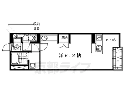 近鉄京都線 三山木駅 徒歩4分 2階建 築12年(1K/2階)の間取り写真