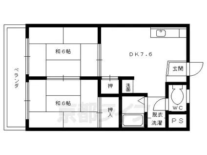 エクセル河村(2DK/3階)の間取り写真