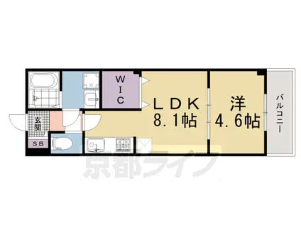 近鉄京都線 新田辺駅 徒歩11分 3階建 築11年(1DK/2階)の間取り写真