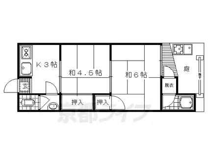 藤田ハイツ(2DK/2階)の間取り写真