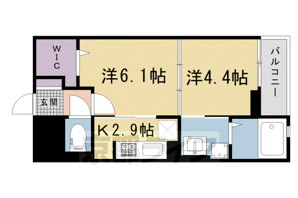 片町線 大住駅 徒歩8分 4階建 築11年(1DK/4階)の間取り写真