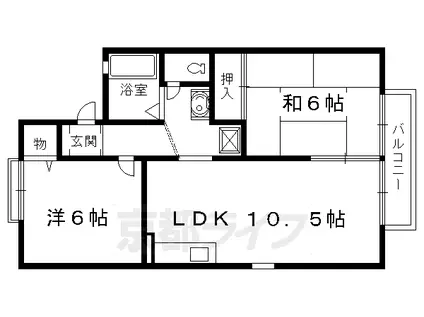 ヴィラ・ブロンシェ(2LDK/2階)の間取り写真