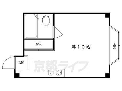 リリーガル(1K/3階)の間取り写真