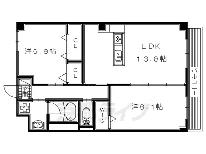 片町線 JR三山木駅 徒歩19分 4階建 築6年(2LDK/4階)の間取り写真