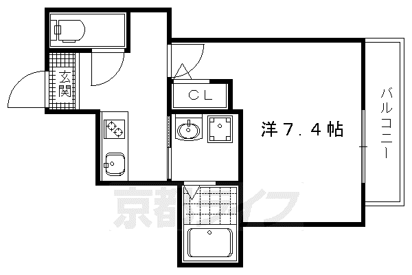 クレール ピエル(1K/2階)の間取り写真