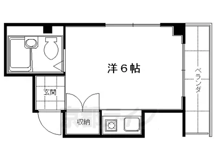 ラサンテ(1K/3階)の間取り写真