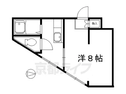 ジュネス東條(1K/2階)の間取り写真