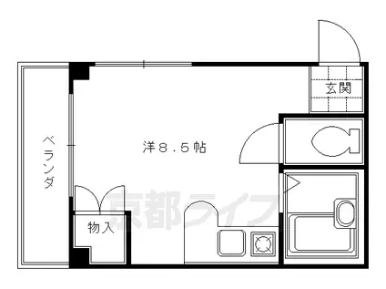 PLAISIR深草(ワンルーム/3階)の間取り写真