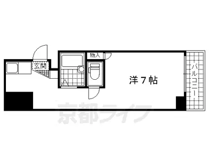 近鉄京都線 伏見駅(京都) 徒歩6分 4階建 築40年(1K/4階)の間取り写真