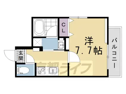 THE ROSE RES 一乗寺(1K/4階)の間取り写真