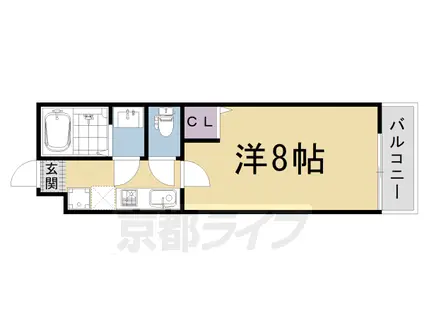 阪急電鉄京都線 西院駅(阪急) 徒歩8分 4階建 築19年(1K/2階)の間取り写真