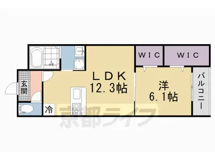 WISTERIA TERRACE(1LDK/3階)の間取り写真