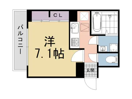 奈良線 城陽駅 徒歩10分 3階建 新築(ワンルーム/2階)の間取り写真