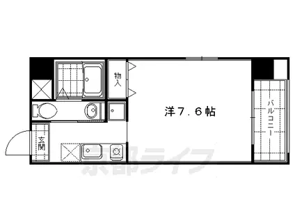 京都市東西線 京都市役所前駅 徒歩3分 11階建 築21年(1K/2階)の間取り写真